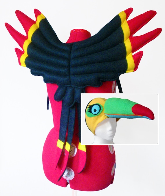 Unisex Parrot Toucan Bird Animal Yellow /& Red Nose Costume Accessory