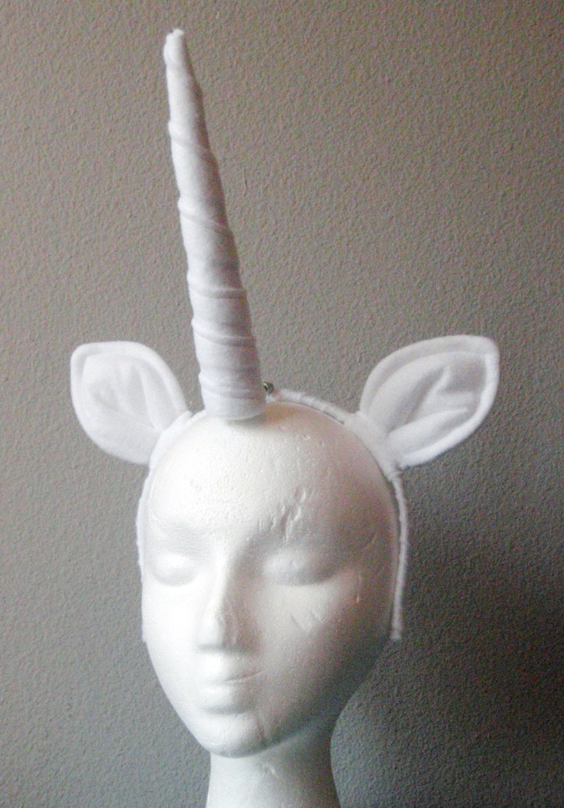 Unicorn Ears & Horn White. Etsy