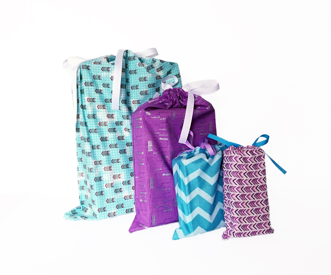 Fabric Wrapping Paper, Set of 4, Reusable Gift Wrap - Etsy