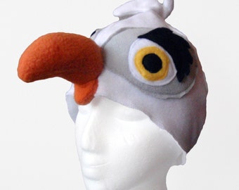 Gorro de gaviota. Para bebé y adulto. Pájaro marino, forro polar.