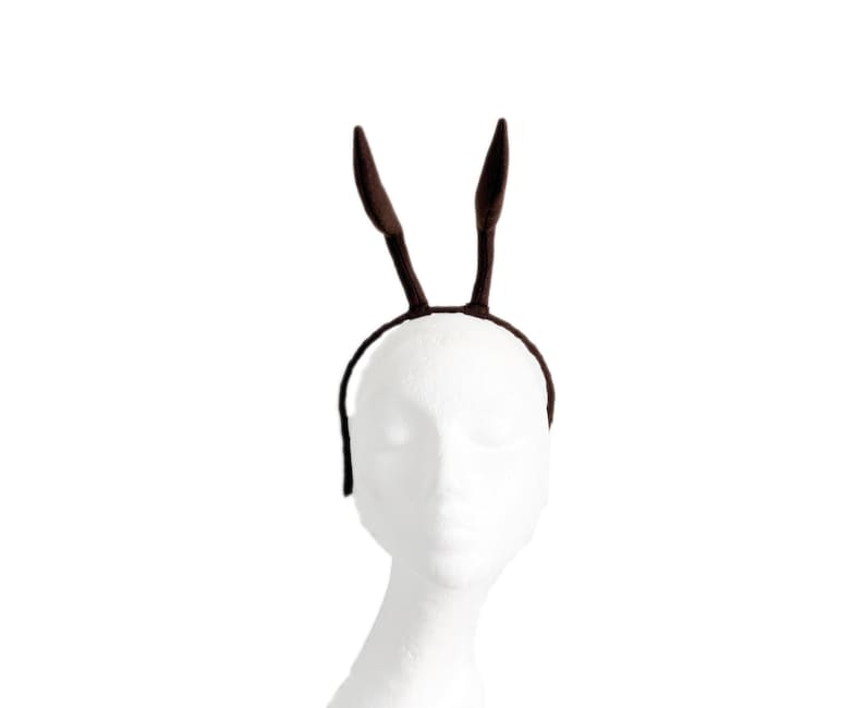 May include: A brown felt bunny ear headband