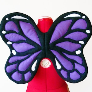 PURPLE MONARCH Butterfly WINGS. Fairy Fantasy. Felt, No Wire. Original design.