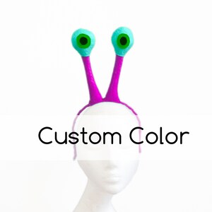 Custom Color Snail Eyes, Antenna. Fun Cute Alien, Slug, Monster, On Metal Headband