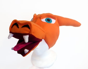 Charizard Inspired Hat, Orange Dragon, 5 Sizes.