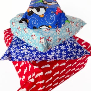 Fabric Wrapping Paper Alternative, Reusable Christmas Fabric Gift Bags image 7