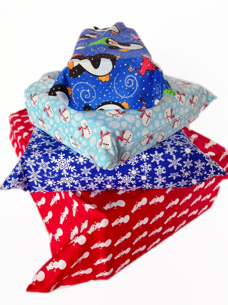 Fabric Wrapping Paper Alternative, Reusable Christmas Fabric Gift Bags image 7