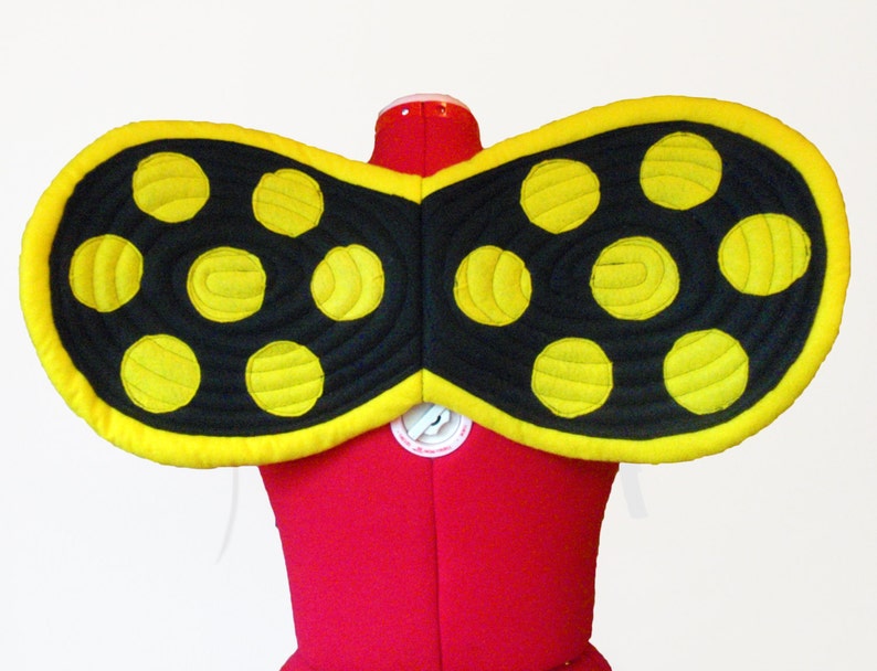 Bumblebee Wings Durable Two-sided No Wire. Photo Prop Yellow Black Bee