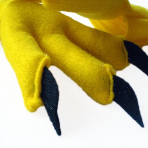 Yellow Baby Bird Feet with Talons, 3 Months to 2 Years.