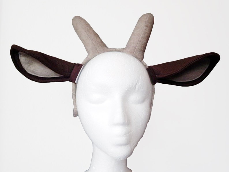 Natural Goat Ears and Horns. Choose Grey or Brown Color. Etsy