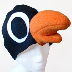 Baltimore Oriole Bird Hat. Black, Orange.