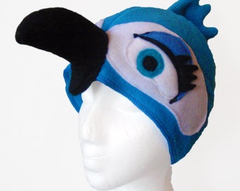 Girl Blue Macaw Hat. Parrot. Four Sizes.