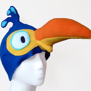 Dodo Hat. Blue Cartoon Bird, Silly.