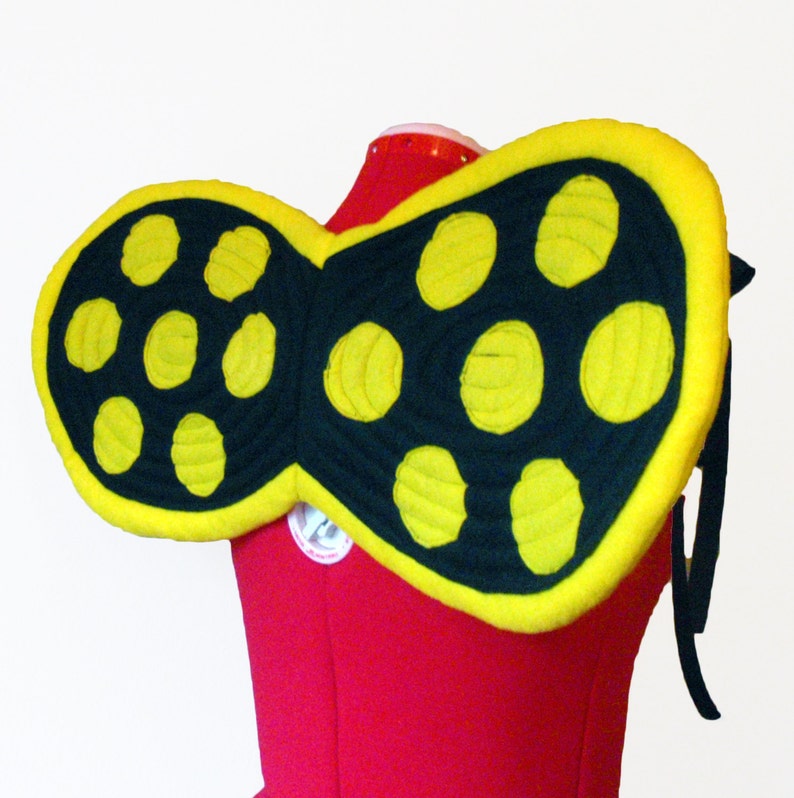 Bumblebee Wings Durable Two-sided No Wire. Photo Prop Yellow Black Bee