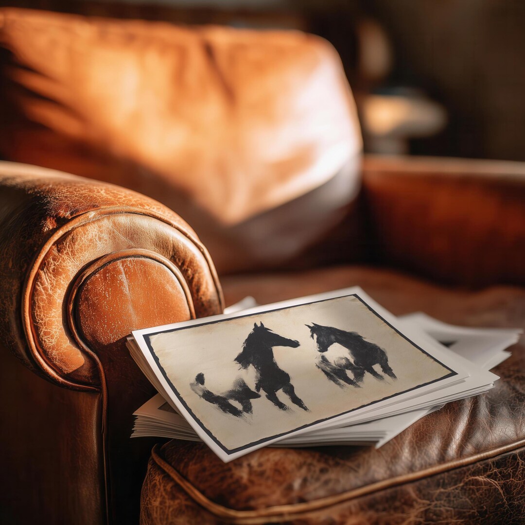 Rustic Horse Design Rustic Horse Wall Hanging, Earthy Farmhouse Sketch Poster, Minimalist ...