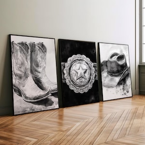 Cowboy Wand Kunst Druck: Western Ranch Dekor (Digitaler Download)
