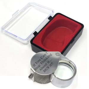 Engraved Magnifying Loupe for Jewellers, Stamp Collectors, Antiques, Hunters | Personalized Jewelers Loop Pocket Size | Custom Birthday Gift