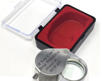 Gravierte Lupe für Juweliere, Briefmarkensammler, Antiquitäten, Jäger | Personalisierte Juweliere Schleife Taschenformat | Kundenspezifisches Geburtstagsgeschenk