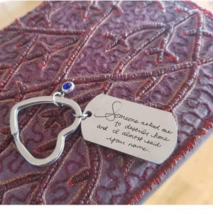 Engraved Actual Handwriting Keychain, Custom Handwritten Quote Key Chain, Personalized Message Hand Stamped Meaningful Keepsake