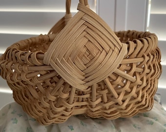Handwoven Natural Reed Egg Basket