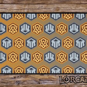 Alfombrilla de juego TCG inspirada en la baraja de acero ámbar de Lorcana Ink