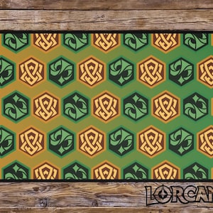 Tappetino da gioco TCG ispirato al mazzo Lorcana Ink Amber Emerald