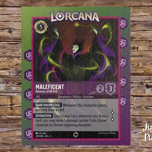 Maleficent Herrin allen Bösen Verzauberte Lorcana Karte Puzzle Perfekt Größe bei 252 Stück
