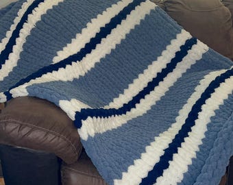 Striped Comfort Chunky Knit Blanket Pattern (pdf pattern only)