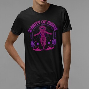 Cosmic Vision Unisex Tee Third Eye Quote Shirt Celestial Figure T-Shirt Spiritual Awakening Top Meditation Shirt Universe Insight Tee