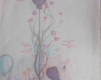Dibujo intuitivo con lápices de colores: Globos caprichosos