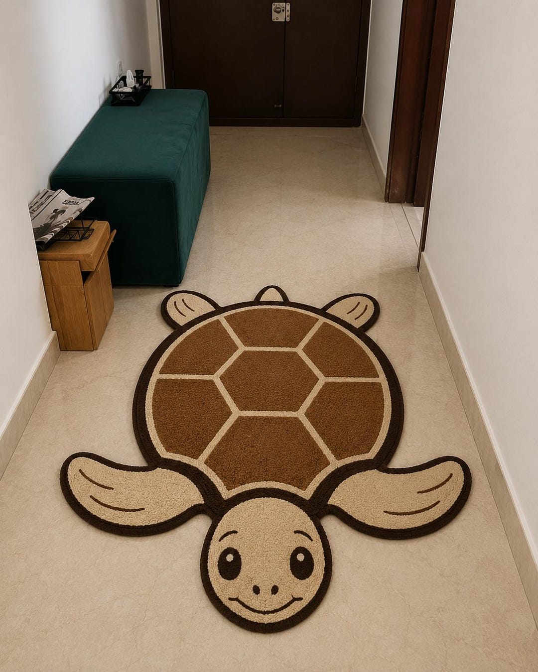 Cute Turtle Hand Tufted Rug – Kids Room Animal Rug – Wool Tufted Turtle ...