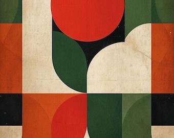 Mid-Century Modern Style Gift Wrap, Geometric Design Gift Packaging, Christmas Wrapping Sheets