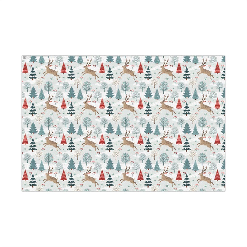 Jackalope in Winter Gift Wrap, Christmas Gift Wrap, Holiday Present, Festive Gift Packaging, Xmas Wrapping Sheets image 2