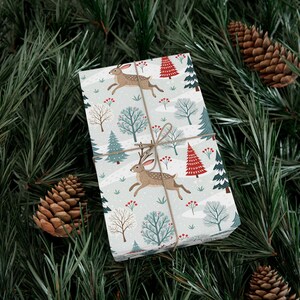 Jackalope in Winter Gift Wrap, Christmas Gift Wrap, Holiday Present, Festive Gift Packaging, Xmas Wrapping Sheets image 5