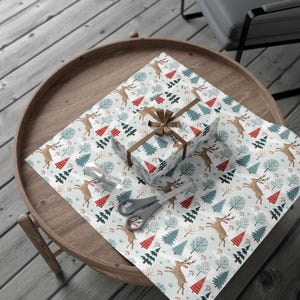 Jackalope in Winter Gift Wrap, Christmas Gift Wrap, Holiday Present, Festive Gift Packaging, Xmas Wrapping Sheets image 4
