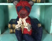Antik Stil, patriotische, Americana, Panda, Teddy, Bär * Brady Bären Studio * Primitive, Mohair, Künstler * Faap * Hafair