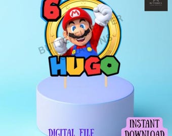 Mario Birthday Cake Topper 3D | DIY Cricut Cut File (Digital Download) | Kids Party