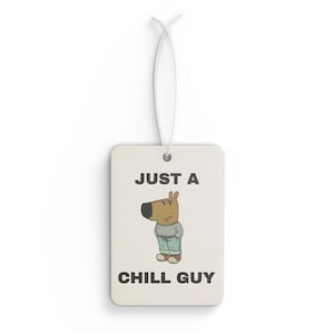 Car Air Freshener - Just a Chill Guy Cartoon Character, Trendy Fresh Scent for Vehicle, Cool Vibes Aromatherapy Diffuser, Car Accessories