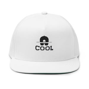 Flat Bill Cap, Trendy Logo Embroidery Hat, Cool Sunglasses Design, Hipster Baseball Cap, Urban Snapback, Streetwear Accessory