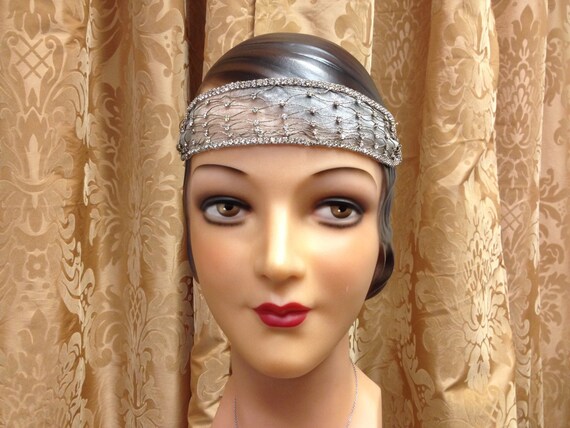 1920's FLAPPER GREAT GATSBY Downton Abbey Rhinesto