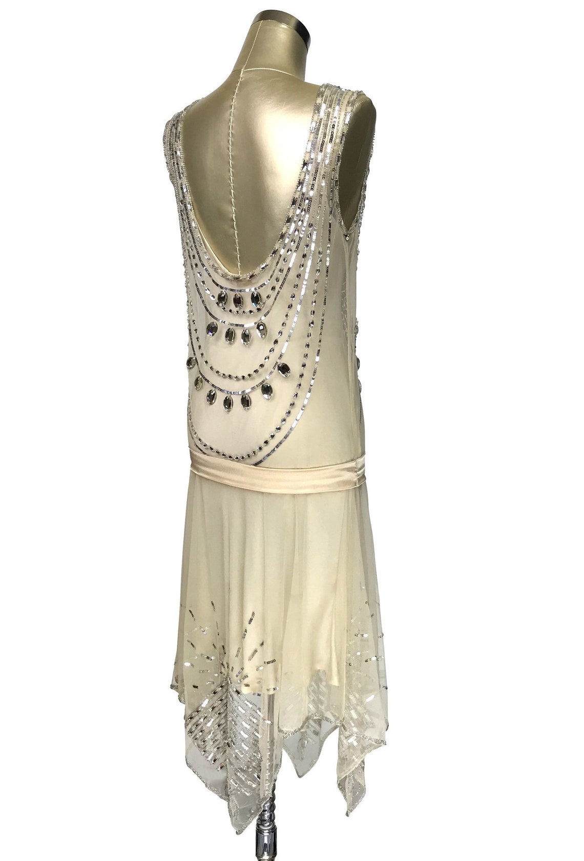 Ivory 1920's Beaded Wedding Dress Vintage Flapperthe - Etsy