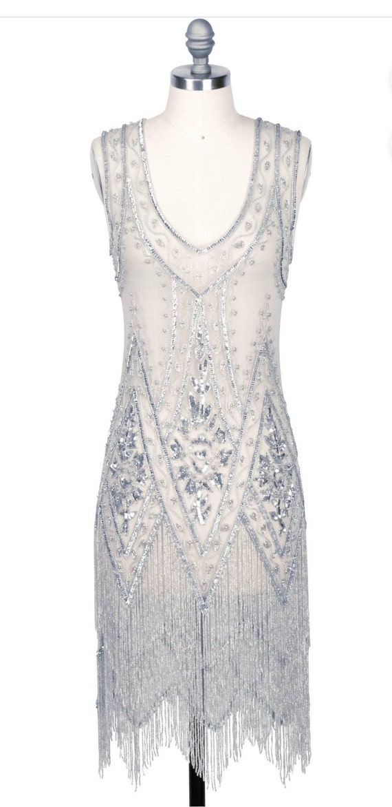 silver art deco dress