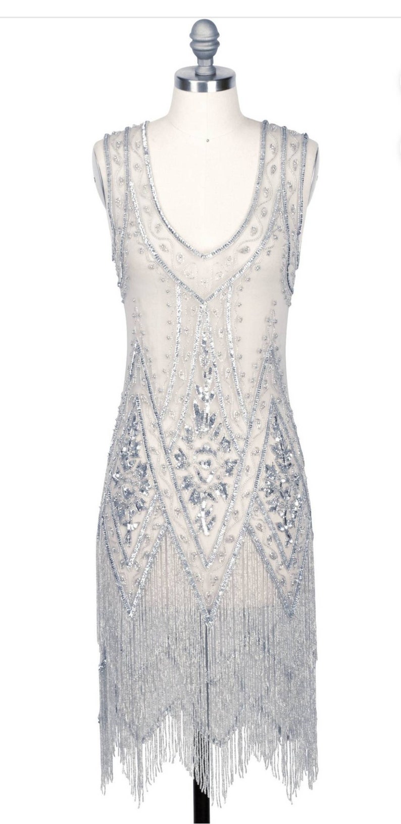 silver 1920s dress