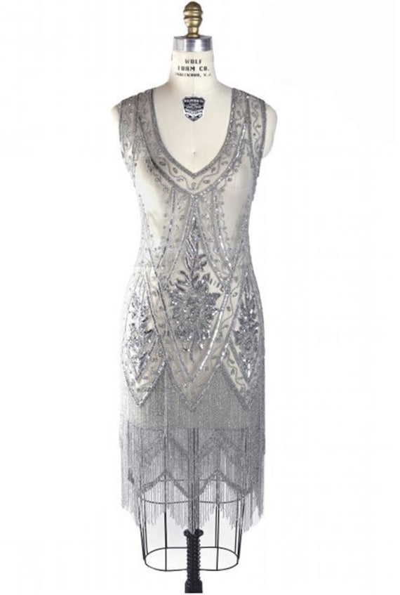 FUNDAISY Women's 1920s Flapper Dress – Sleeveless Sequin Cocktail Party Dress, Gatsby Evening Gown