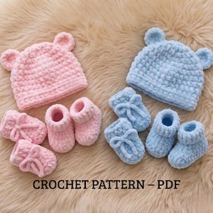 Baby Häkelanleitung für Mütze, Handschuhe, Booties (PDF)