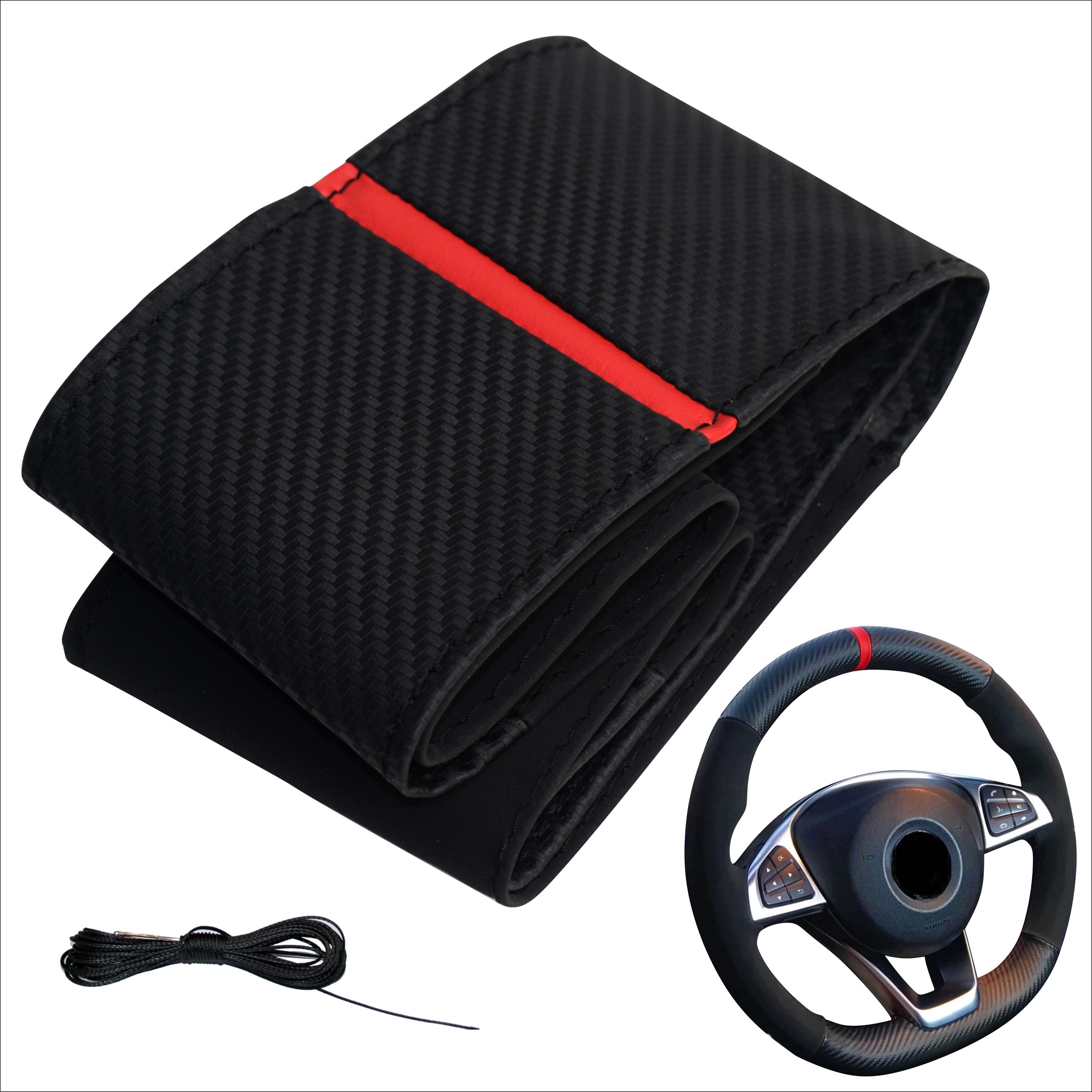 Xkeribom Leder Lenkradbezug Zum Nähen - Sport Design Für 37-38cm Lenkräder