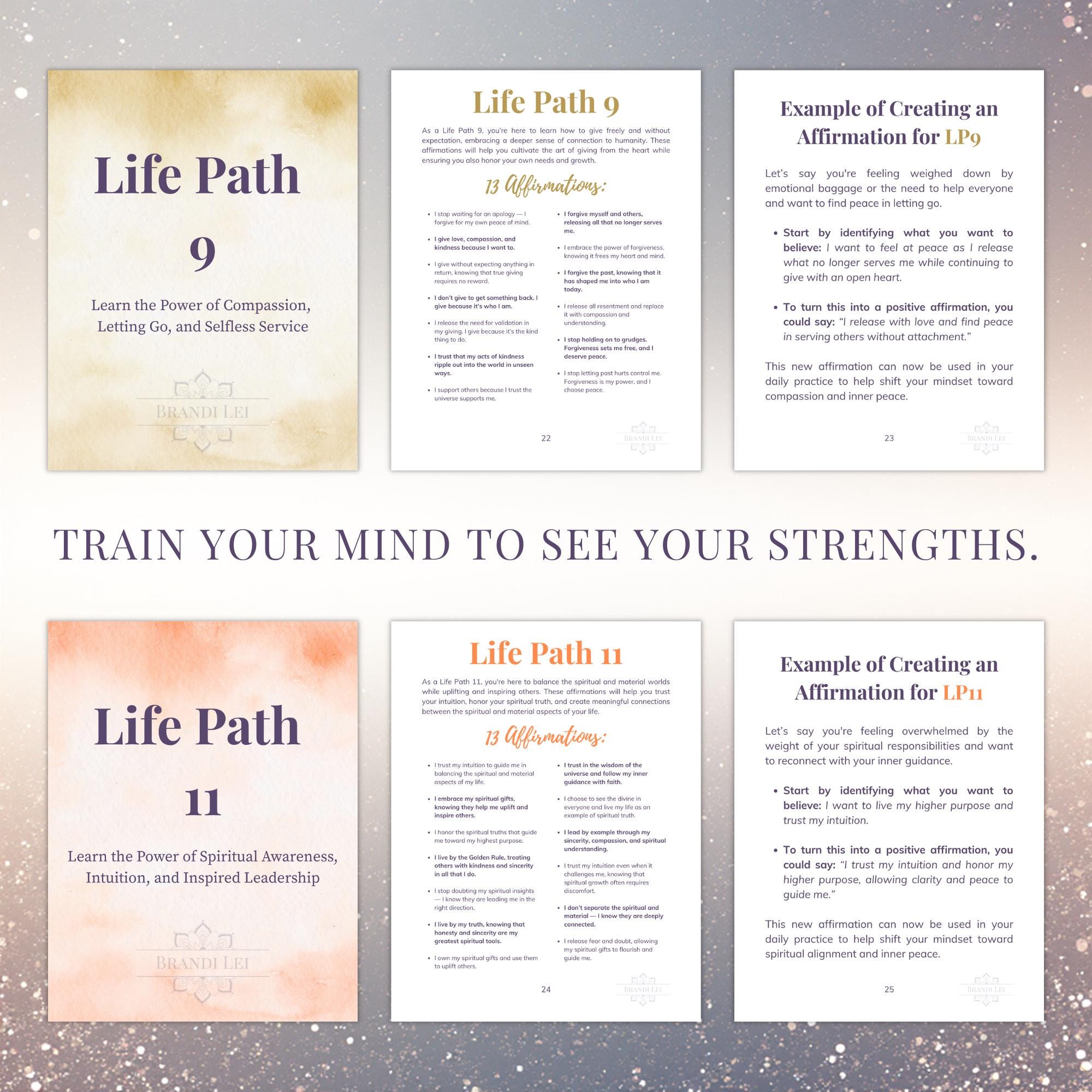 Path Affirmation Numerology Life Path Affirmations Printable, Spiritual Growth Workbook ...