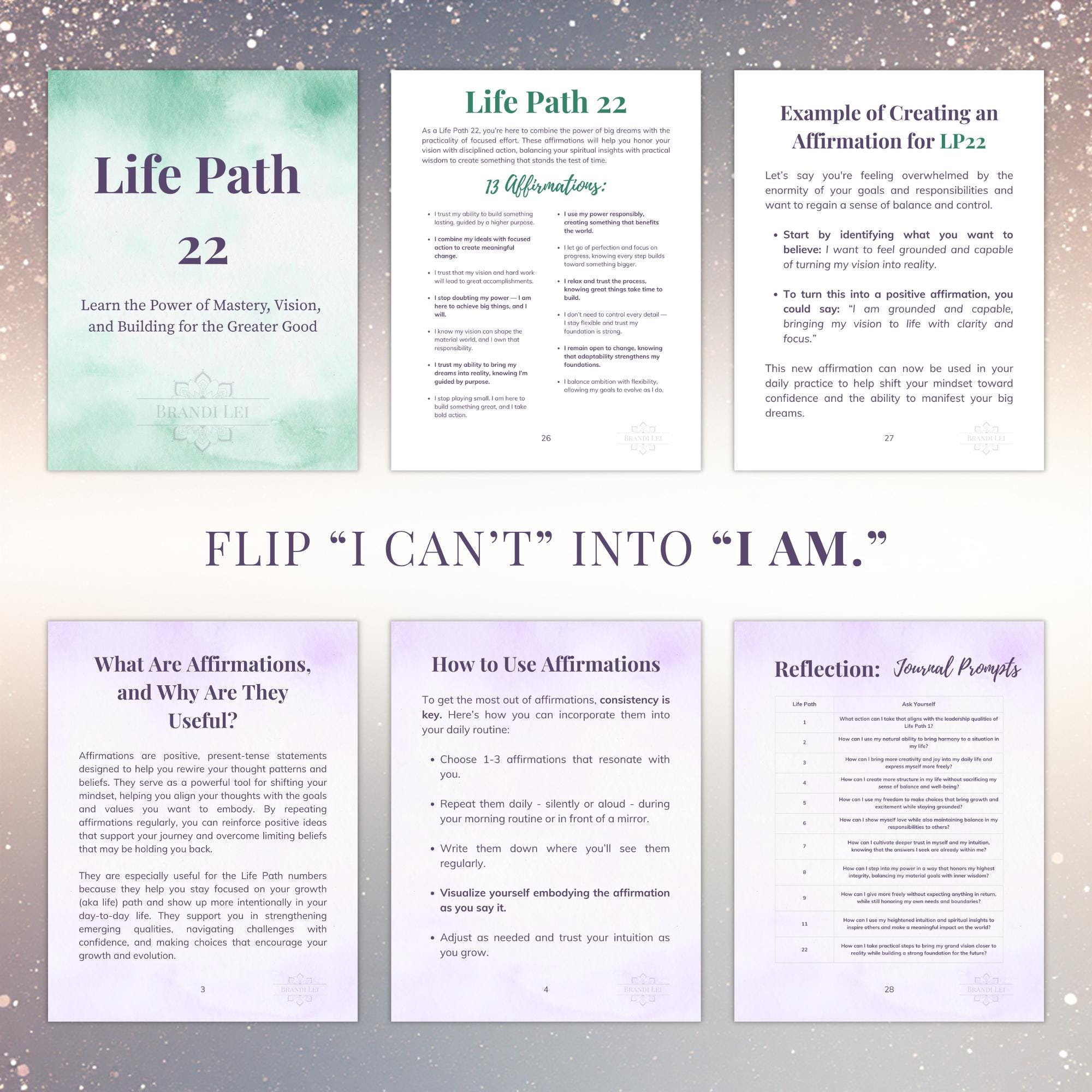 Path Affirmation Numerology Life Path Affirmations Workbook: Spiritual Growth and ...