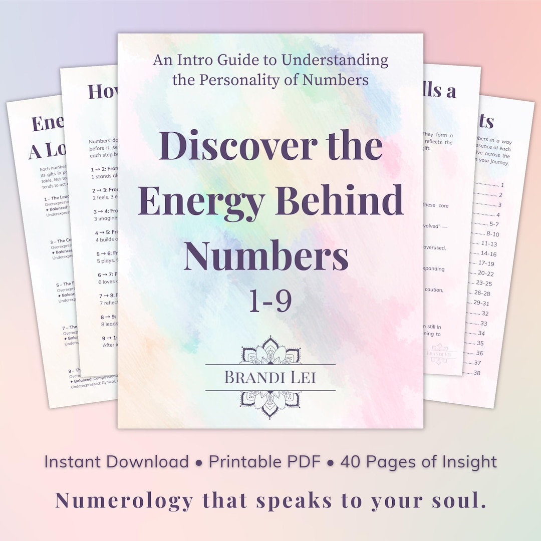 Numerology Worksheet.pdf Numerology Guide 1-9 Printable, Number Meanings PDF Workbook, Spiritual ...