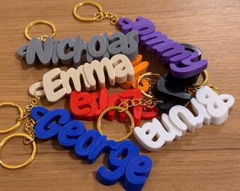 Custom 3D Printed Keychain - Custom Key Chain - Name Keychain - Custom Key Ring - 3D Printed Name - Custom Name Keychain - Backpack Tag