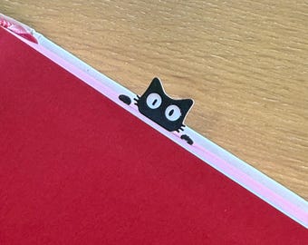 Peeking Black Cat Bookmark Cute Book Lover Gift Animal Reading Accessory for Books Journals Notebooks